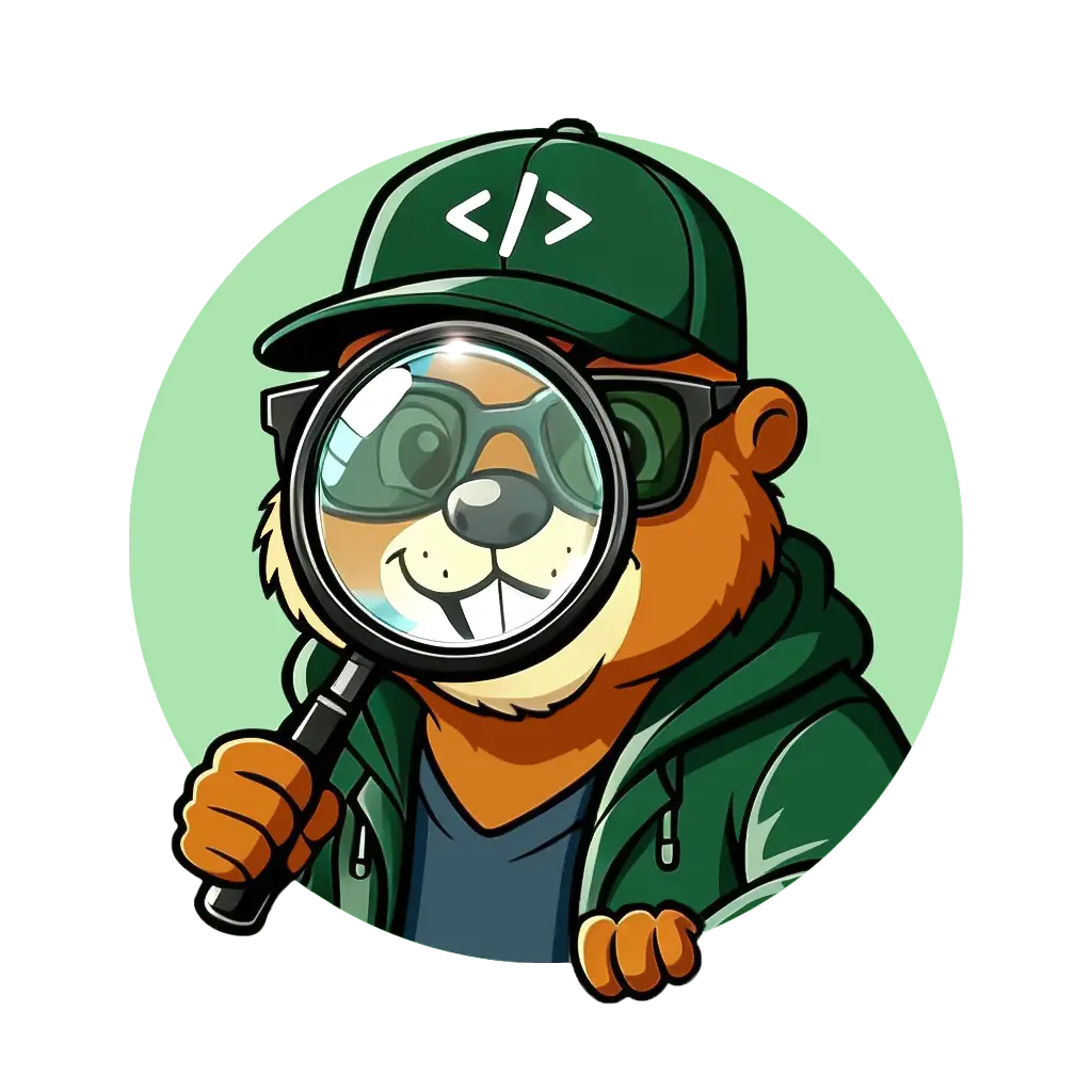 SEO-ready — beaver with a magnifier