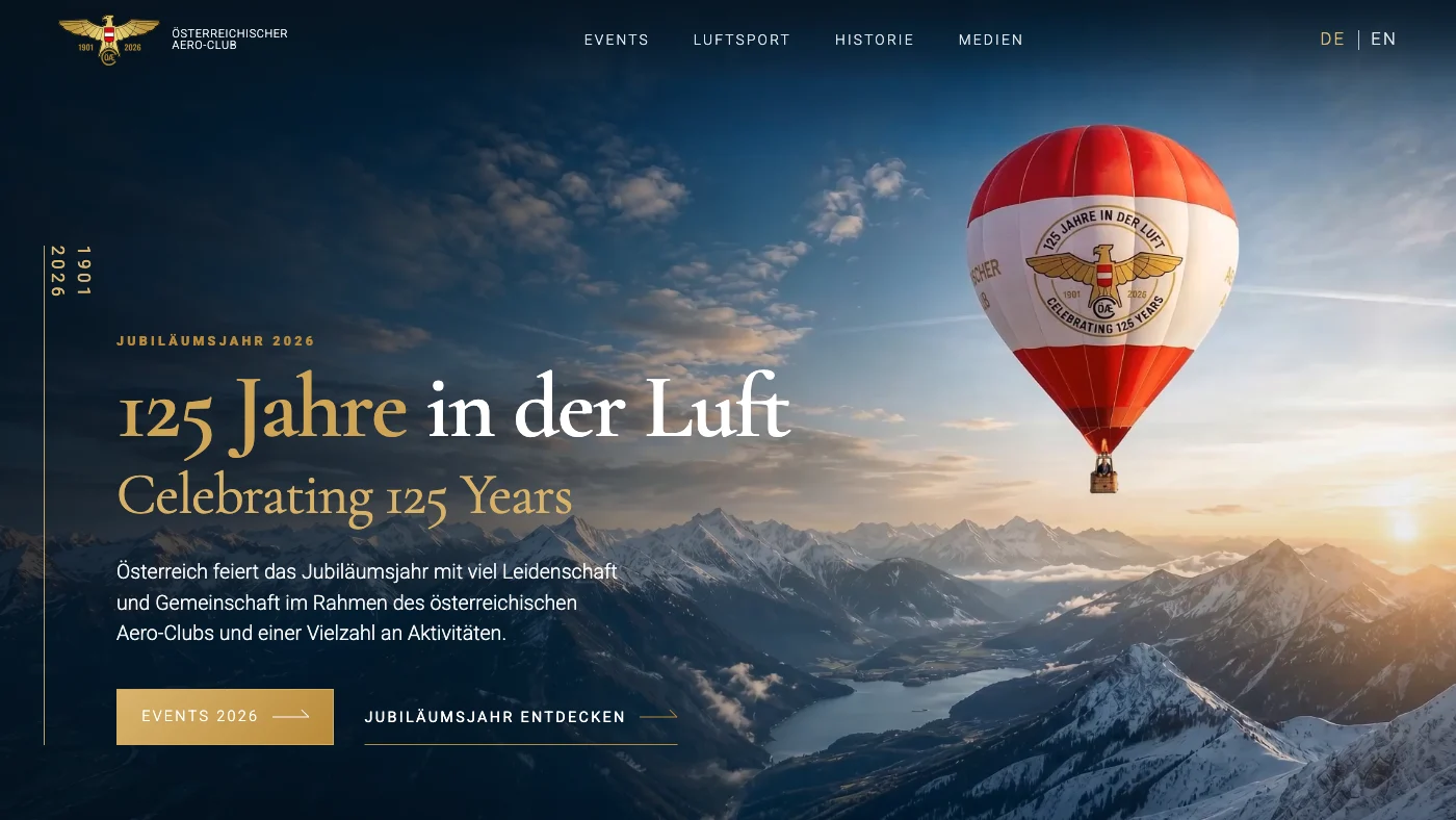 125th anniversary website of the Austrian Aero Club
