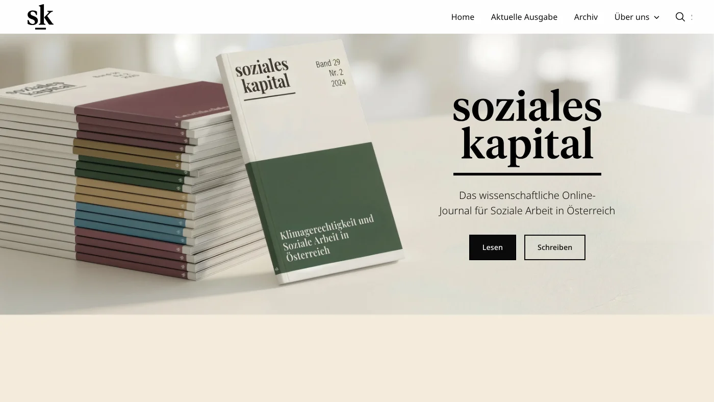 Website of the journal soziales kapital